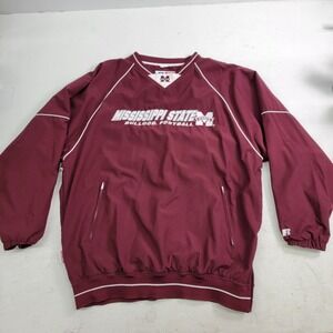 Russell Athletic Mississippi State Bulldogs Mens Sz L Team Issue Windbreaker EUC
